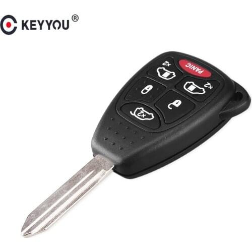 KEYYOU (5+1) 6 Buttons Remote Car Key Shell Cover FOB For CHRYSLER Town & Country Grand Caravan Sebring Dodge Jeep With Pad