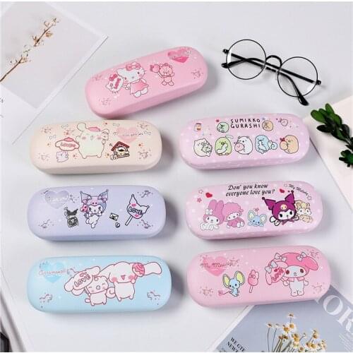 Sanrio Hello Kitty cute PU cartoon myopia glasses case student glasses case female male astigmatism glasses storage box