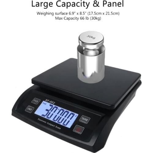 Digital Shipping Scale 66lb / 0.1oz Postal Weight Scale with Hold & Tare Function Mail Postage Scale with AC Adapter