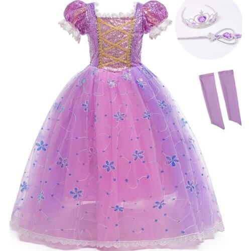 Baby Girl Clothes Ball Gown Children Vestidos Rapunzel Cosplay Costume Birthday Party Autumn Princess Long Dresses 2 10 Years