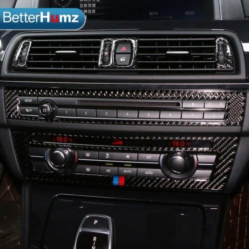 For BMW F10 5 Series Interior Trim Carbon Fiber Air conditioning CD Control Panel Cover Trim Car Styling 520i Accessories