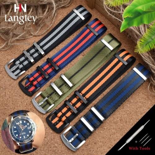 20mm 22mm Army Sports Nato Zulu Elastic Nylon Strap Watchband Buckle Belt for DW/Seiko/Rolex WatchBands Bracelet Military +Tools
