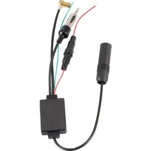FM/AM DAB + Car Antenna Aerial Splitter Cable Adapter Radio Signal Amplifier Antenna Signal Booster 88-108MHz