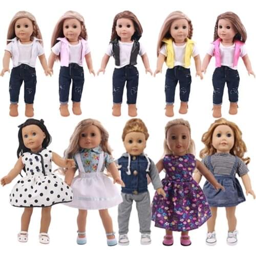 Doll Clothes Jackets And Pants Suits And Polka-Dot Skirts For 18 Inch &New Born Baby Generation Birthday Girls Toy Gifts