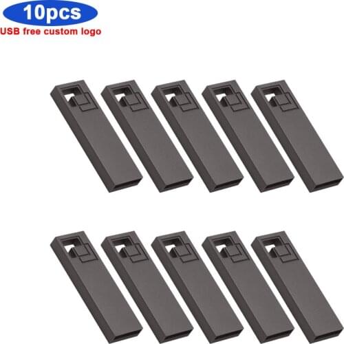 10pcs metal waterproof cle usb flash drive 32GB8gb pendrive 128GB 64GB pen drive flash usb 2.0 usb menory stick custom logo free
