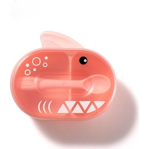 Baby Kids Children Cartoon Fish Shark Cute PP Portable Bowl with Cover Snack Bowl Grinding Bowl