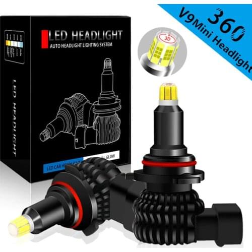 Pair 8 Sides 360 degree MINI H7 LED H11 H8 HB4 H1 9012 9005 HB3 Auto Car Headlight Bulb Car Accessories 6500k led fog light 12v