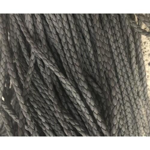 100m Gray 3mm Braided leather Leather Cord string, faux leather string cord, PU Leather cord, Faux Leather Round Cord