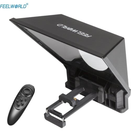 FEELWORLD TP2 Portable DSLR Camera Teleprompter Prompter with Remote Control 8pcs Lens Adapter Rings for Interview Live Stream