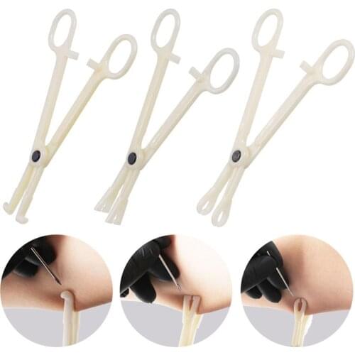 1PC Profession Acrylic Disposable Body Piercing Plier Plastic Clamp Body Ear Lip Navel Nose Tongue Eyebrow Piercing Forcep Tool