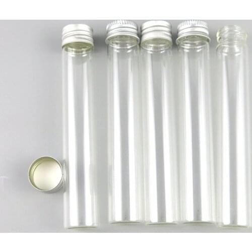 360 x 30ml Empty Clear Glass Bottle Long Tubes Shape with Type A/B Aluminum Sliver Screw Cap 21mm x 125mm for Sample use