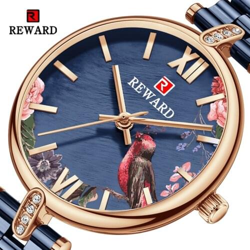 Reward Womens Wrist Watch Luxury Ladies Timepiece Waterproof Anti-Scratch Glass Stainless Steel Female Quartz Watches for Women