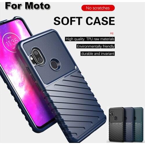 Luxury Soft Hybrid Carbon Fiber Phone Case For Moto E6 Play G8 Plus One Maco Bumper Heavy Duty For Moto G8 Play Protection Case