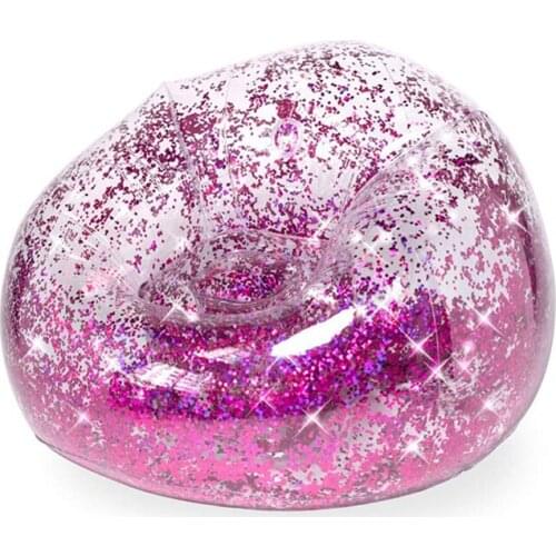 Folding Inflatable Sofa Fast Inflatable Lounger Colorful Glitter Lazy Bag Sofa High Quality Outdoor Sleeping Bag Bed Air Chair