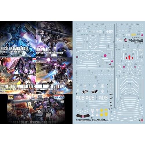 HG GTO Water Sticker Fluorescence Gundam Origin GUNDAM THE ORIGIN Gundam Water Sticker
