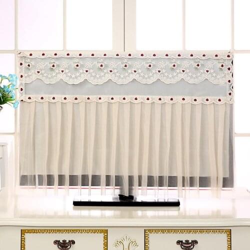 Embroidery Fabric Television Cover Dirt-Proof Cover Double-Sided Screens Drape 32 40 50 55 60 Inch room decor aesthetic