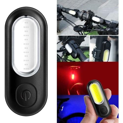 Bike Tail Light USB Rechargeable Bicycle COB Headlight Flashing Rear Lamp