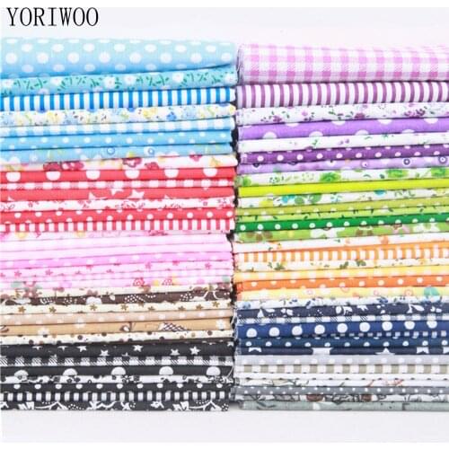 YORIWOO 25x25/50x50cm Printed Cotton Fabric Cloth Sewing Quilting Fabrics for Patchwork Needlework DIY Doll Handmade Accessories