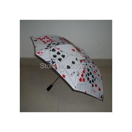 Jumbo Poker Parasol,37 inch,umbrella with pocker pattern in 3 folder - Trick,Magic trick