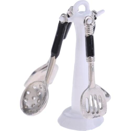 1/12 Dollhouse Miniature Accessory Kitchen Tools Set Spatula Strainer Spoon