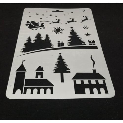 17.5*26 Christmas Layering Stencils Painting template graffiti hand copied board hollowed out photo album graphic spray tool