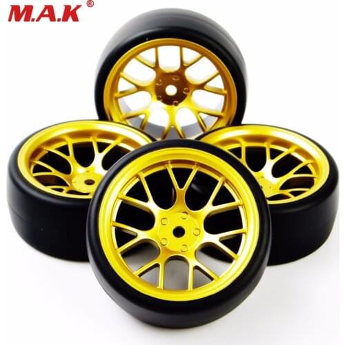 4Pcs RC Car Tires 1/10 Drift Tires Wheel Hub Rim For HSP HPI RC 1:10 On Road Car 6mm Offset 12mm Hex Accessory