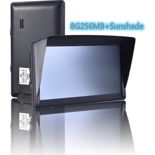 7" Capacitive Screen 800*480 Capacitance 8G256MB+Sunshade Bluetooth AVIN Navitel latest Europe Map Sat nav Truck GPS Navigatior