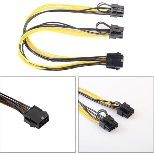 8pin To Graphics Video Card Double Pci-e Pcie 8pin (6pin+2pin) Power Supply Splitter Cable Cord Famale To Male