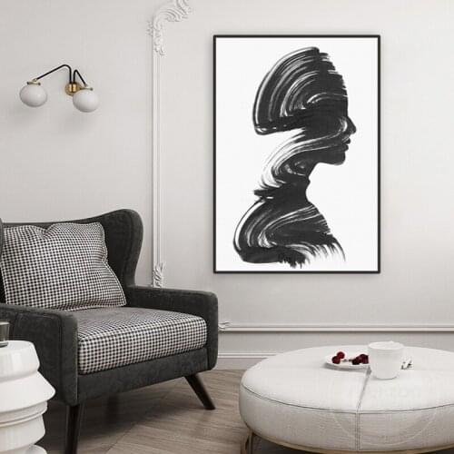 Abstract Lady Line Drawing Canvas Wall Art Picture Home Decor Nordic Minimalist Posters and Prints Abstract Figure Art Painting