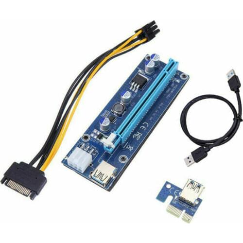 PCI-E Riser Extender Card 24pin 1x 16x Extender PCIe Adapter To ATX Power PCI Express 3.0 Cable for GPU Miner Mining