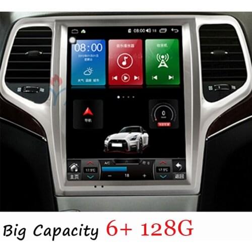Car Radio 128 Android Tesla Style Multimedia Player GPS Navigation For JEEP Grand Cherokee 2008-2013 Stereo Receiver Head Unit