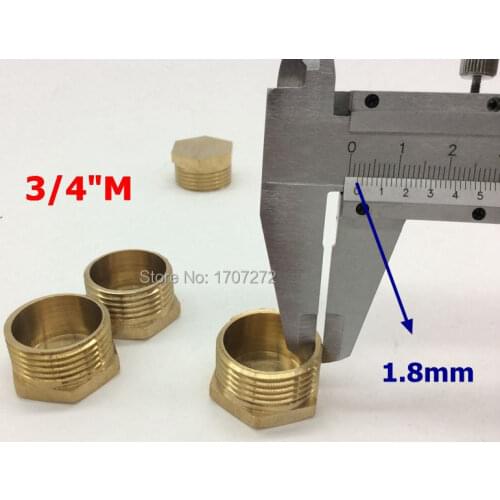 Free shipping 3/4" male Threaded Pipe Hex Head Brass Plug Pneumatics Hydraulics Fittings, copper fitting, copper plug