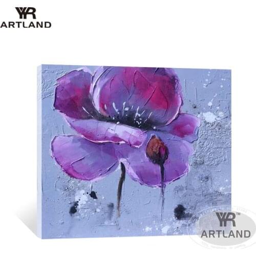 Big sizes Handmade canvas oil painting on the wall beautiful purple flower for home decoration for living room no framed