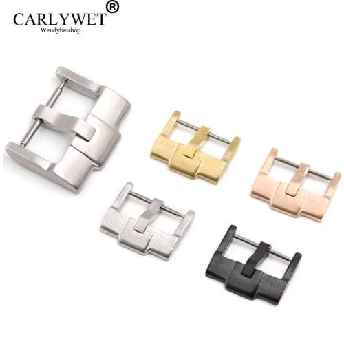 CARLYWET 18mm Silver Brushed Gold Polished Stainless Steel High quality Pin Watch Buckle Clasp For Rolex AP Omega IWC Tag Heuer