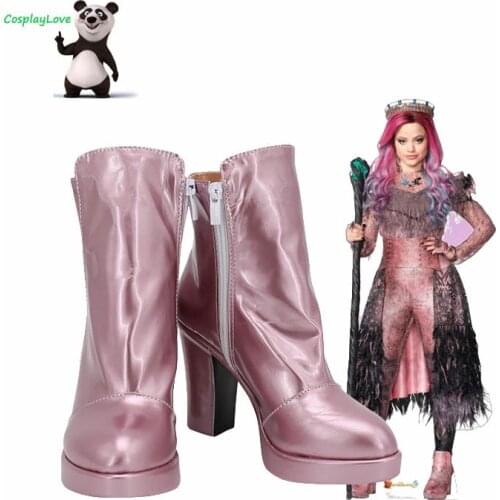 CosplayLove Descendants 3 Audrey Pink Shoes Cosplay Long Boots Leather Custom Made For Girl Female