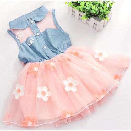 Childrens Clothing Dresses Summer Hot Selling Girl Sling with Long Sleeve Cartoon Image Minnie Tie Sweet Bab New Children Print