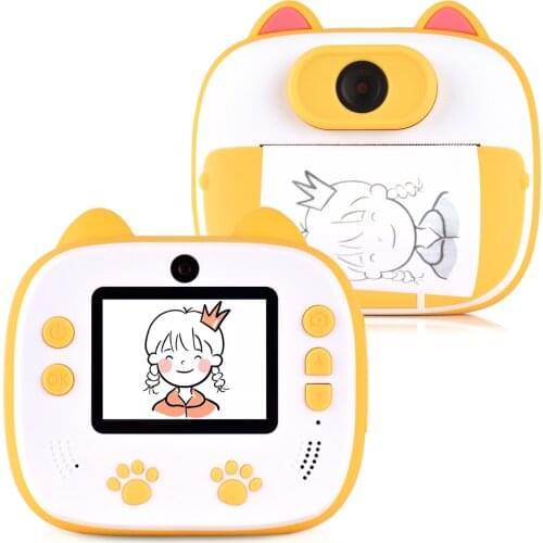 Kids Thermal Instant Print Camera Digital Video Camera 2 Inch 26 Megapixel 32GB TF with Printing Paper Stickers Toys for Girls