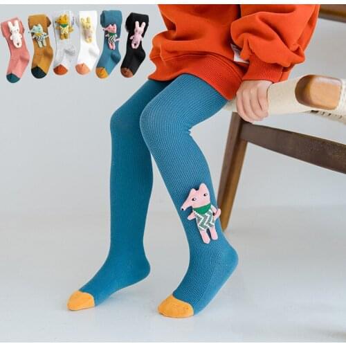 Kids Girl Cotton Pantyhose Children White Bow Shaping Spring Fashion Cute Fox Animal Funny Tights Toddler Pants Baby Accessories