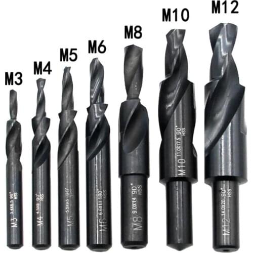 M3-12 90/180 Degree HSS-6542 Nitride Twist Step Drill Bit Two Stage Conutersunk Mold Template Drilling Sub-Step Drill