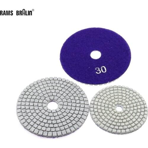 5 pieces 4"/3" P30 Wet Flexible Grinding Disc Stone Floor Coarse Grinding Wet Polisher Tool