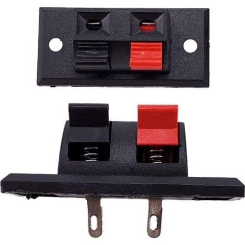 2017 Hot 5 Pcs 2 Positions Connector Terminal Push in Jack Spring Load Audio Speaker Terminals