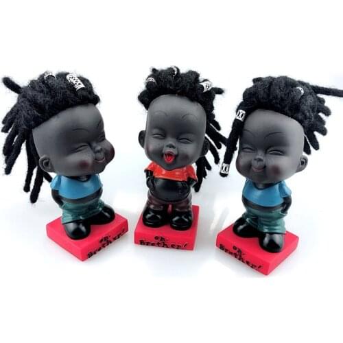 Nodding Dreadlocks Shake Head Dolls Dashboard Car Decoration Accessories Auto Shaking Head Toy for Automoible Car styling