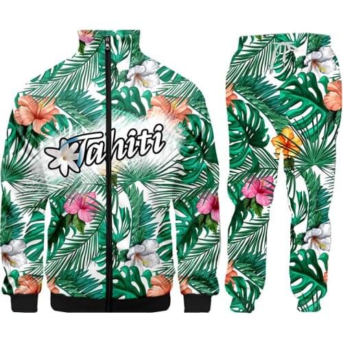 3D Print Tahiti Polynesia Aloha Suits Men Sets Funny Harajuku Winter Unisex 3d Tracksuit Jacket Sweatsuit ZIP Hoodies Customize