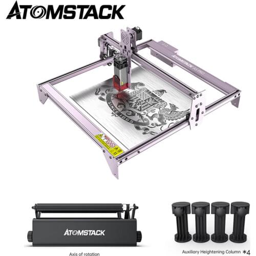 New Promotion ATOMSTACK A5PRO 40W Laser Engraver + Rotary Roller Laser Engraving Machine Mark On Cans,Eggs,Cylinders,Bottle,Pen