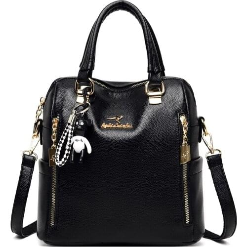 Multipurpose Designer Women Shoulder Bag Leather Purse Quality Handbags Luxury Crossbody Messenger Bag Zipper Pockets Tote Bags