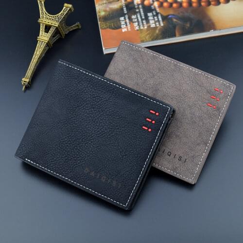 Men Bifold Business Leather Wallet Carteira Luxury Short Slim Masculina Male Purses Money Credit Card Thin Hombre Billetera