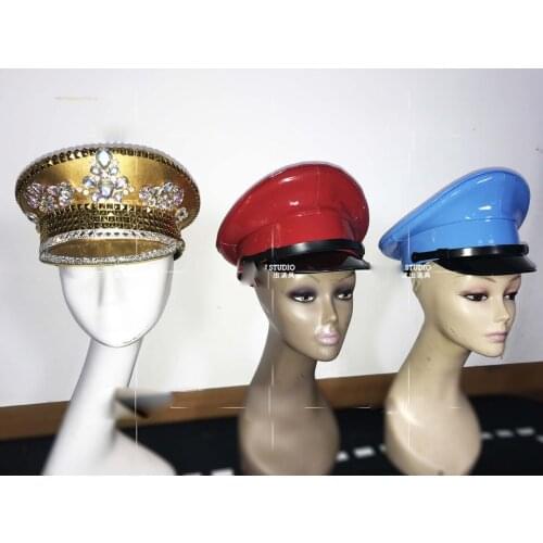Military hat gogo cap Cool party hats Bar nightclub performance props