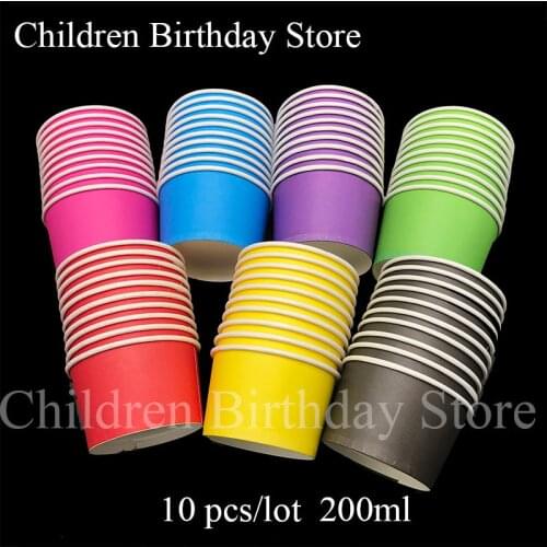 10pcs/lot solid color theme disposable cups pure color ice cream cups birthday party decorations plain color cake cups