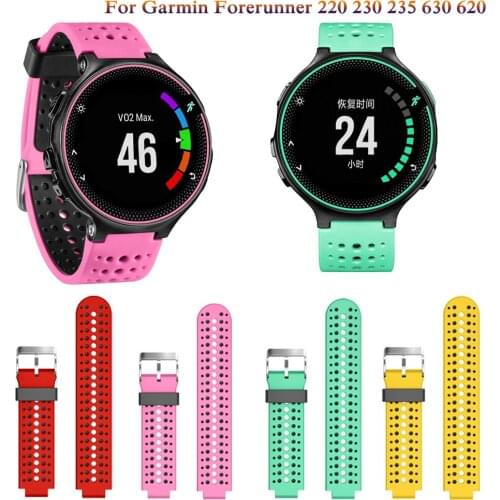 New Fashion Soft Silicone Replacement Belt Wrist Band Watch Straps for Garmin Forerunner 220 230 235 630 620 classic Smart Watch