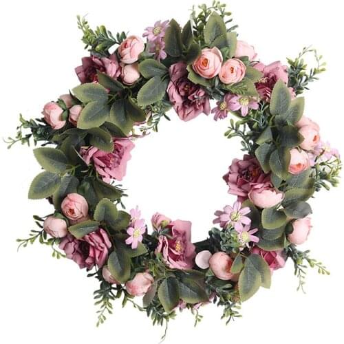 Christmas Garland Emulational Eucalyptus Garland Decoration Venue Layout Props Wreath Grass Ring Decoration Door Ring Pendant